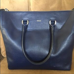 Furla large blue tote